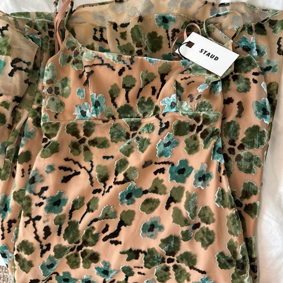 STAUD Floral Maxi Dress - Green and Tan - Picture 6 of 6